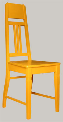 Korkeaselkäinen keltainen tuoli