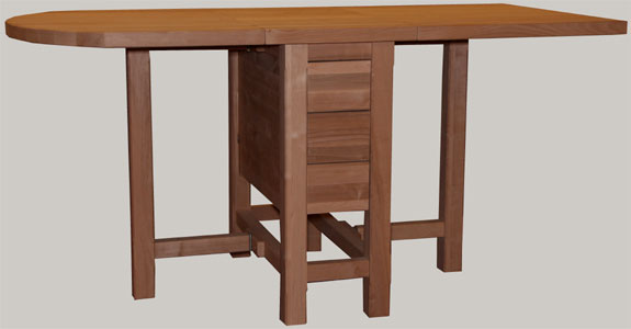 Kokoontaitettava puinen pöytä